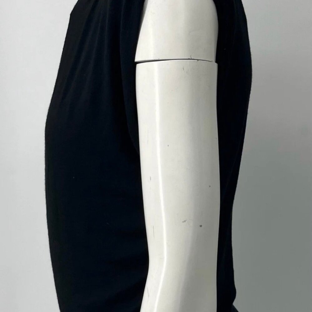 Veronica Beard Jeans 'Lossa' High-neck Ruched Ribbed Top in Black sz L NWT - Picture 3 of 6
